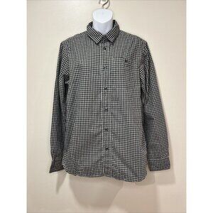 The North Face Mens Black Grey Gingham Button Down Size Small Long Sleeved